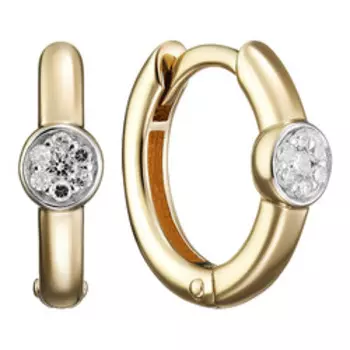 Золотые серьги-конго с бриллиантами