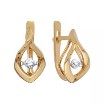Золотые серьги с бриллиантами "Танцующий камень"