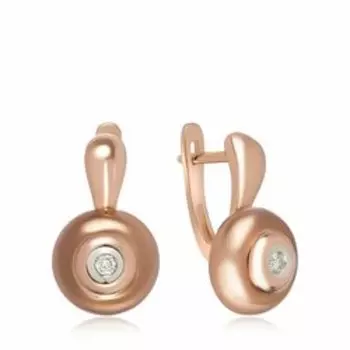 Золотые серьги с бриллиантами и керамикой