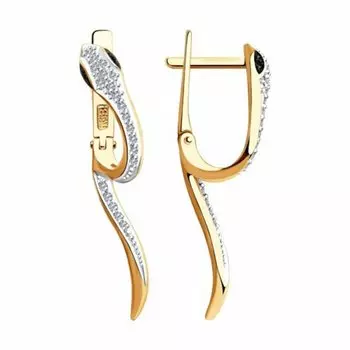 Золотые серьги с бриллиантами