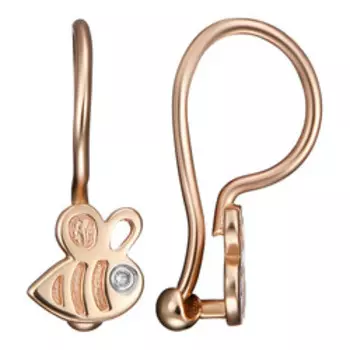 Золотые серьги с бриллиантами "Пчелки"