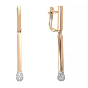 Золотые серьги с бриллиантами "Спички"