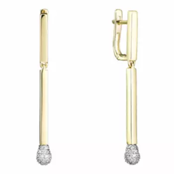 Золотые серьги с бриллиантами "Спички"