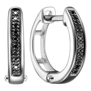 Золотые серьги с черными бриллиантами