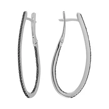 Золотые серьги с черными бриллиантами