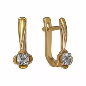 Золотые серьги с черными бриллиантами