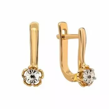 Золотые серьги с черными бриллиантами