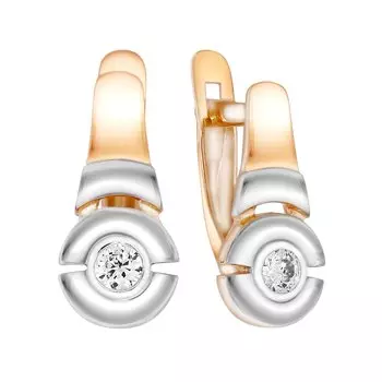 Золотые серьги с цирконами