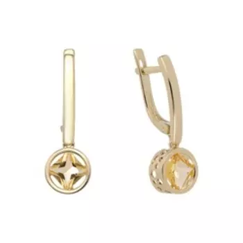 Золотые серьги с цитринами