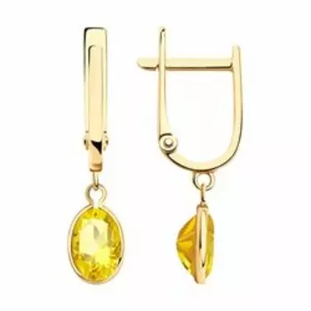 Золотые серьги с цитринами