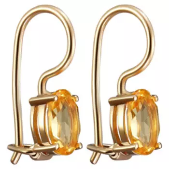 Золотые серьги с цитринами