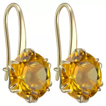 Золотые серьги с цитринами