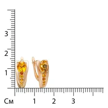 Золотые серьги с цитринами