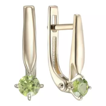 Золотые серьги с демантоидами