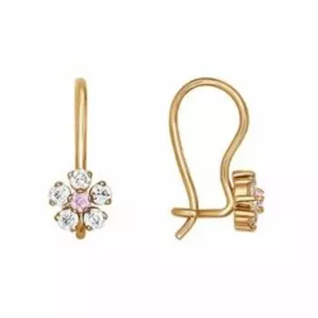 Золотые серьги с фианитами