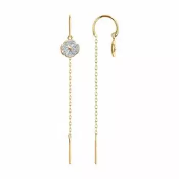 Золотые серьги с фианитами