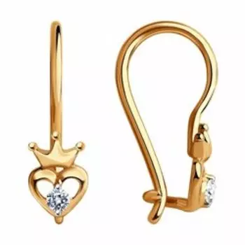 Золотые серьги с фианитами