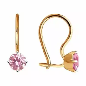 Золотые серьги с фианитами