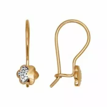 Золотые серьги с фианитами