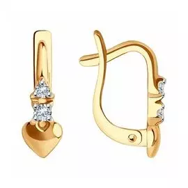 Золотые серьги с фианитами