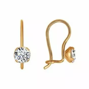 Золотые серьги с фианитами