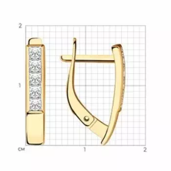 Золотые серьги с фианитами