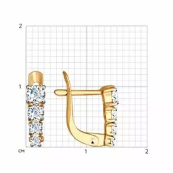 Золотые серьги с фианитами