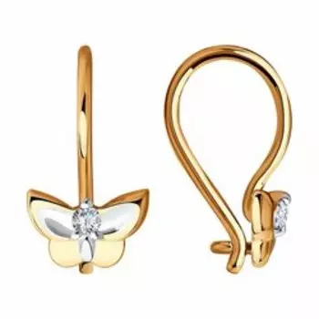 Золотые серьги с фианитами