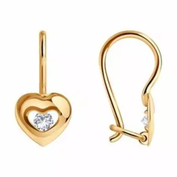 Золотые серьги с фианитами