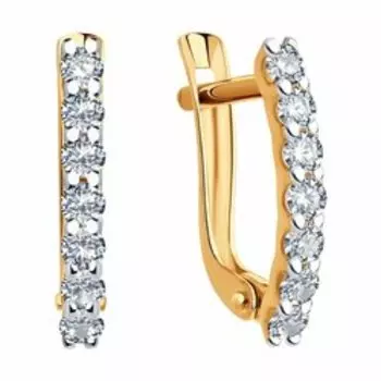 Золотые серьги с фианитами