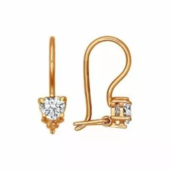 Золотые серьги с фианитами