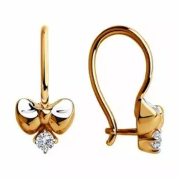 Золотые серьги с фианитами