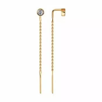 Серьги из золота с фианитами