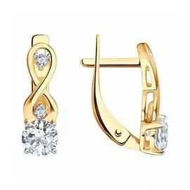 Золотые серьги с фианитами