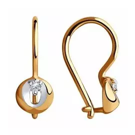 Золотые серьги с фианитами