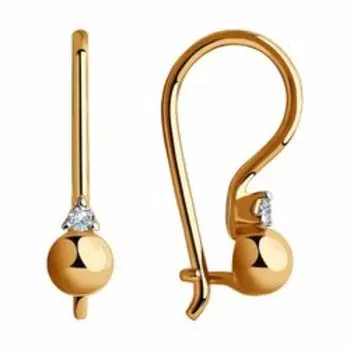 Золотые серьги с фианитами