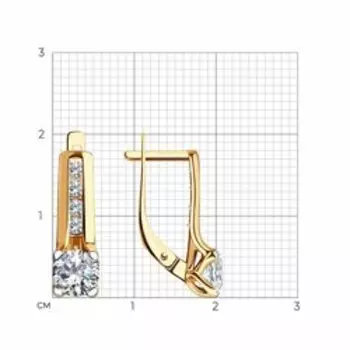 Золотые серьги с фианитами