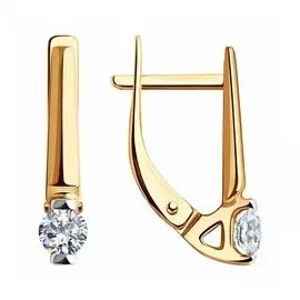 Золотые серьги с фианитами