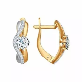 Золотые серьги с фианитами