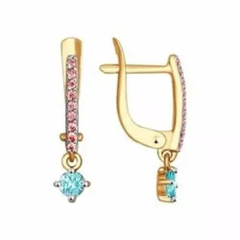 Золотые серьги с фианитами