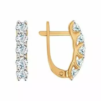 Золотые серьги с фианитами