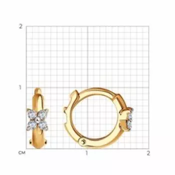 Серьги из золота с фианитами