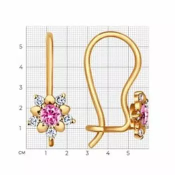 Золотые серьги с фианитами