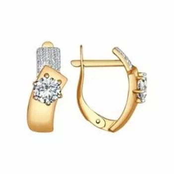 Золотые серьги с фианитами