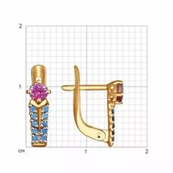 Золотые серьги с фианитами