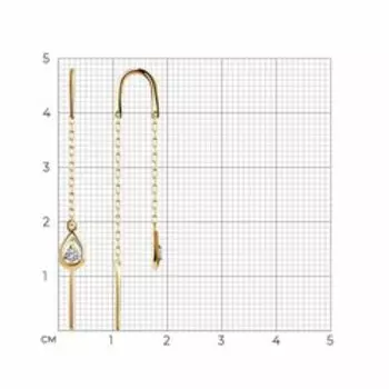 Золотые серьги с фианитами