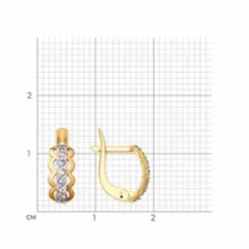 Золотые серьги с фианитами