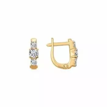 Золотые серьги с фианитами