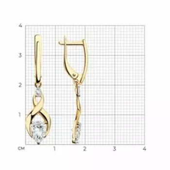 Золотые серьги с фианитами