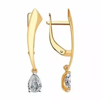 Золотые серьги с фианитами